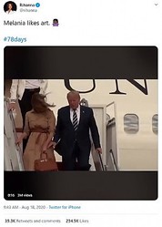 �֥��˥��ϡȥ����ȡɤ������פȥꥢ���ʡʲ����ϡ�Rihanna��2020ǯ8��17����Twitter��Melania likes art.�ס٤Υ����꡼�󥷥�åȡ�