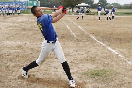 門真ビックドリームスの打撃練習の様子【写真：橋本健吾】