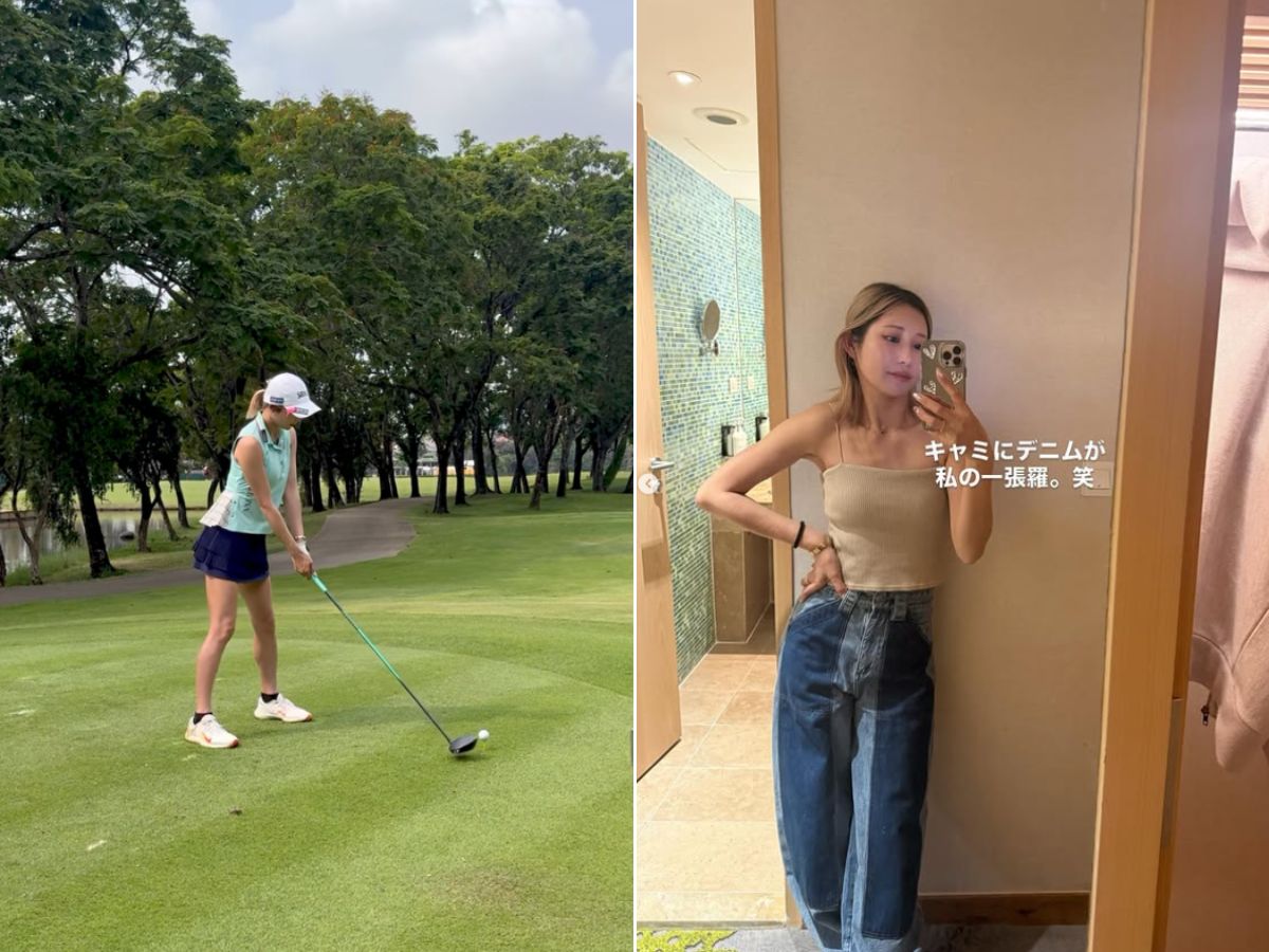 金田久美子、“ノースリーブ姿”で美スイング姿を披露！「センス良すぎです」