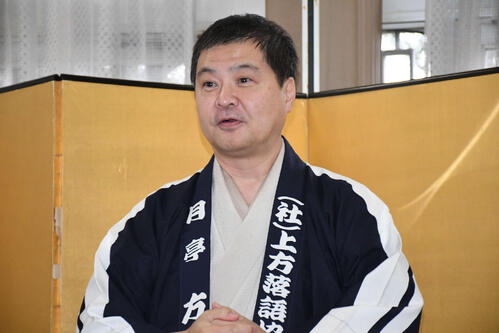 今年の「彦八まつり」の実行委員長を務める月亭方正（撮影・阪口孝志）