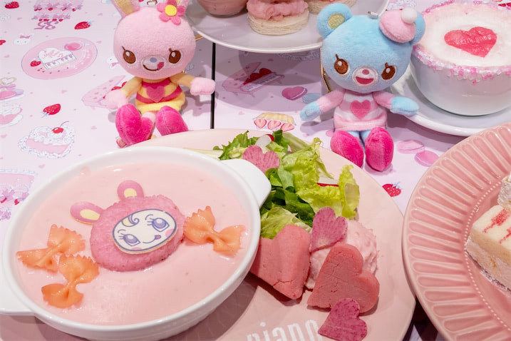 メゾピアノ　ワンピース　100　ピンク　スイーツ　ケーキ　キャンディー　クッキー メゾピアノ mezzo piano 110フリル付きキャンディ ワンピース