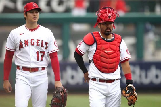 エンゼルス・大谷翔平（左）とカート・スズキ【写真：Getty Images】