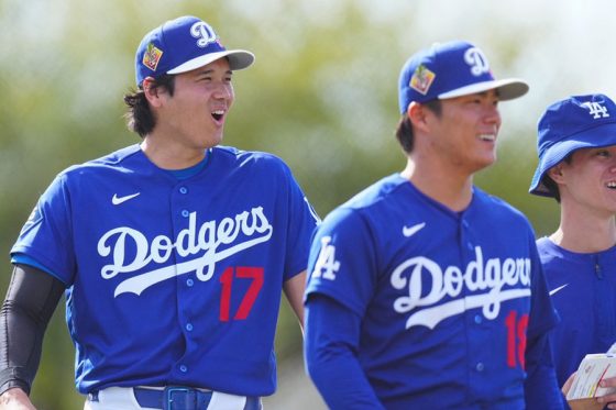 ドジャース・大谷翔平(左)と山本由伸【写真:荒川祐史】