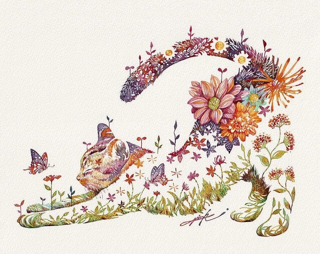 癒しの絵 水彩画 ネコちゃん 子猫の寝顔(水彩イラスト) | 鈴木