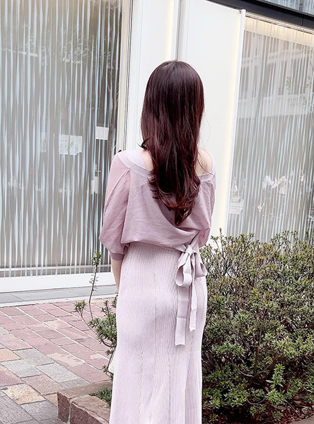 Deep Back Ribbon Dress / Her lip to Her lip to♡Deep Back Ribbon