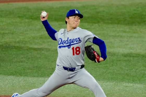 Bジェイズ戦に先発したドジャース・山本由伸【写真：黒澤崇】