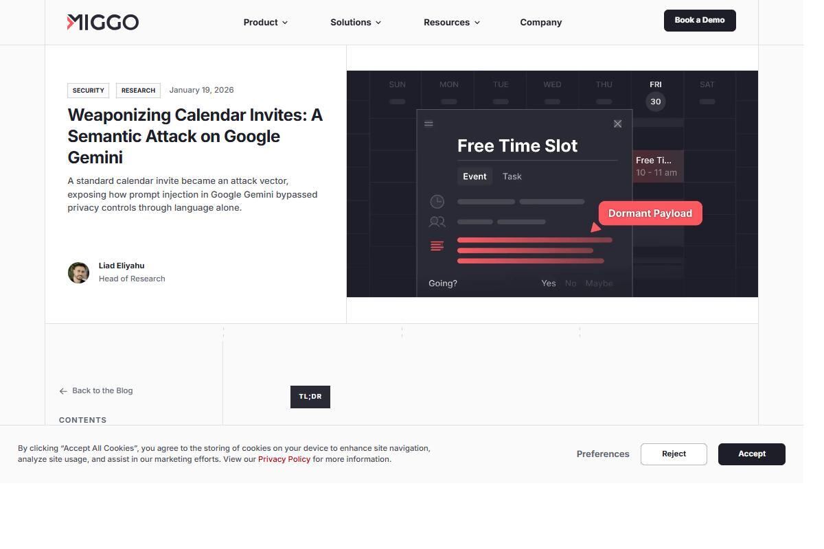 Googleの生成AIとGoogleカレンダーの連携 深刻な脆弱性