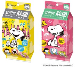 スコッティ ウェットティシュー 除菌 アルコール／除菌 ノンアルコール スヌーピー 30枚