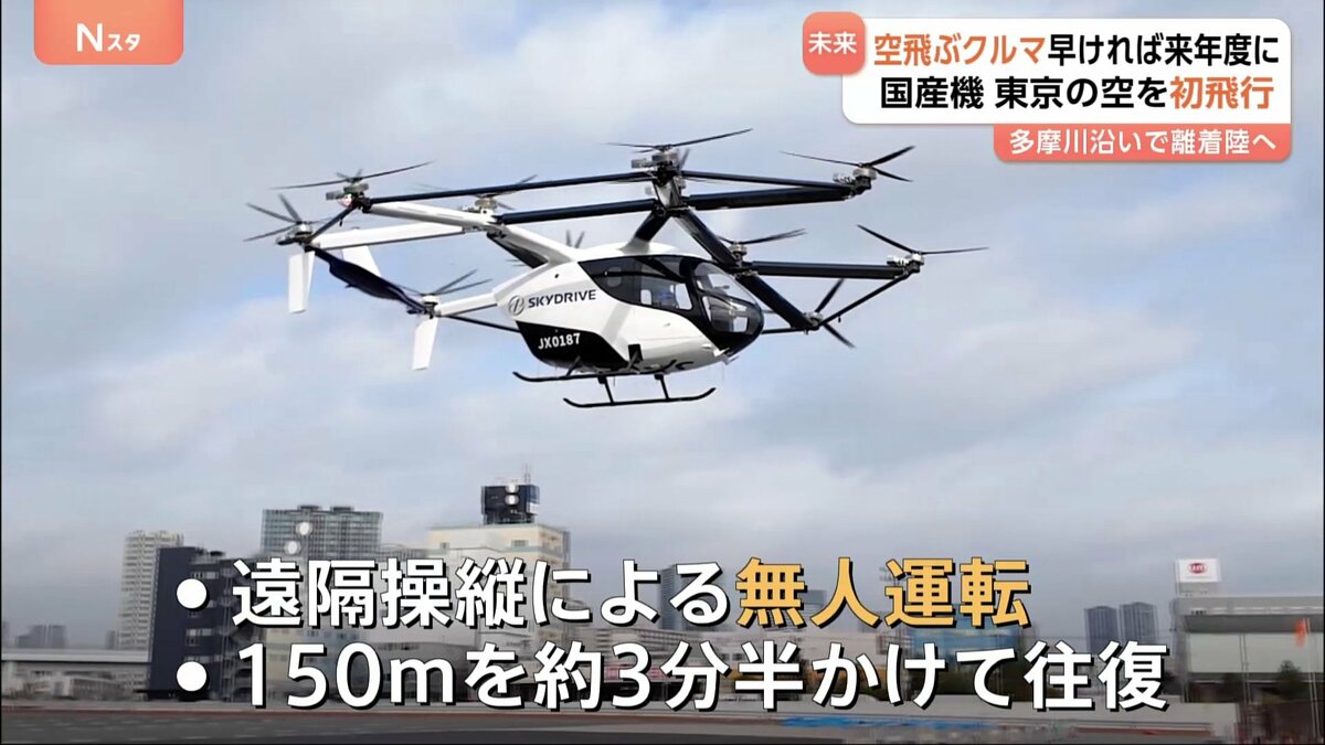 国産「空飛ぶクルマ」が初飛行