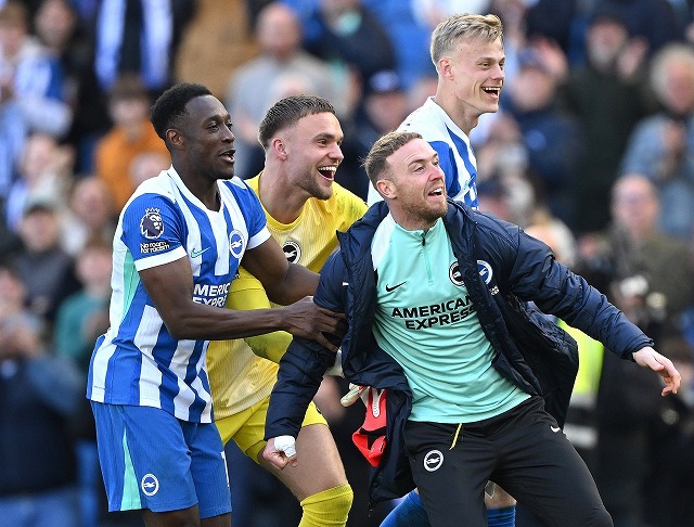 控えGKとしてブライトンを支えているスティール(右下)。(C)Getty Images