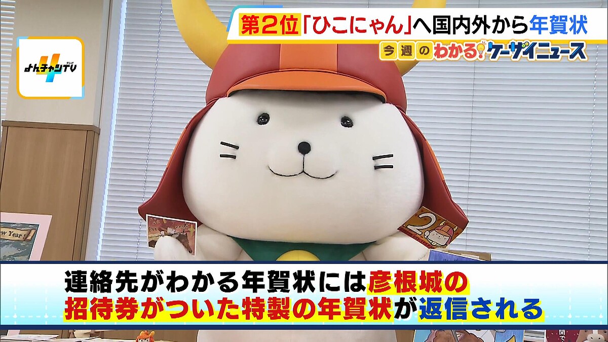 ひこにゃんに「1万3220枚」の年賀状届く…17年連続で1万枚超えた