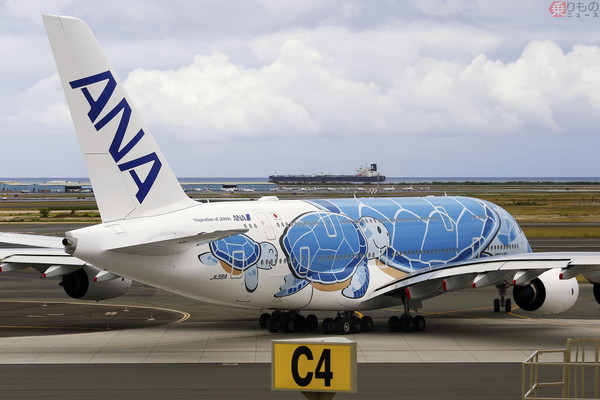成田行きanaのエアバスa380型機 フライングホヌ 初便 ハワイの空にテイクオフ ライブドアニュース