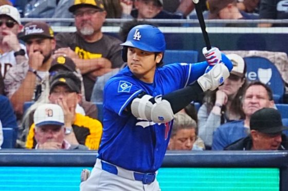 パドレス戦に出場したドジャース・大谷翔平【写真:荒川祐史】