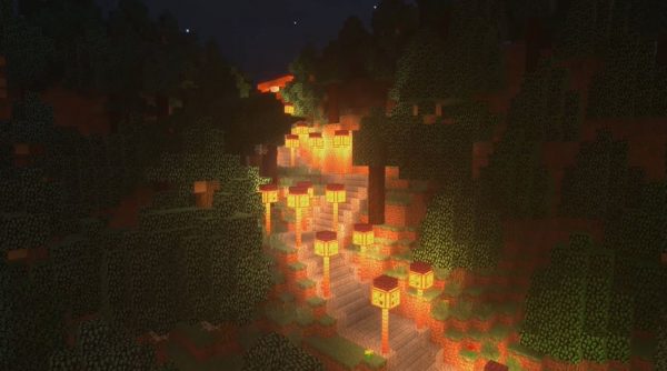 画像 プロクラフターが作り出したマイクラの 豪奢な お城と城下町 美しい明かりが灯る和風建築の情景に 変態技術 すげぇ と驚嘆の声 6 15 ライブドアニュース