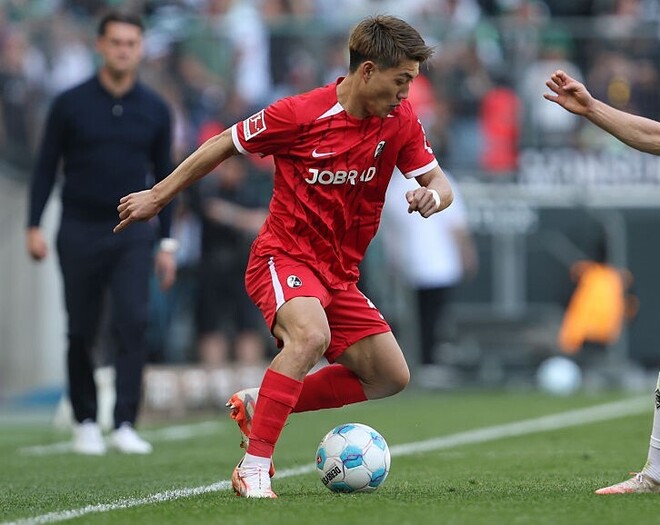 フランクフルト移籍が決定的となった堂安。(C)Getty Images