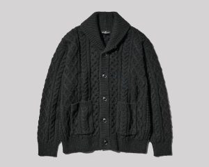 GU：ケーブルショールカラーカーディガン ENGINEERED GARMENTS