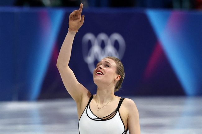 フィギュア団体戦に出場したジョージアのアナスタシヤ・グバノワ【写真：ロイター】