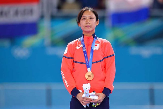 スピードスケート女子500メートルで銅メダルを獲得した高木美帆【写真：西村尚己/アフロスポーツ】