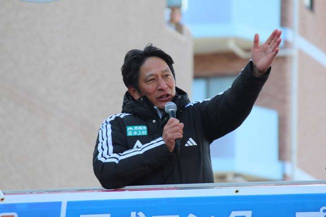 パレードに参加した青学大・原晋監督【写真：宮内宏哉】