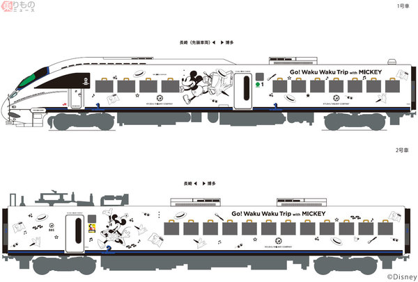 885系「かもめ」もミッキー＆ミニー！ 8月から長崎方面へ運転 JR九州