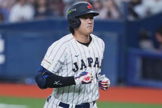 オリックス戦に出場した侍ジャパン・大谷翔平【写真:小林靖】