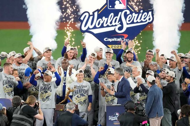 WSを制覇したドジャース【写真：ロイター】