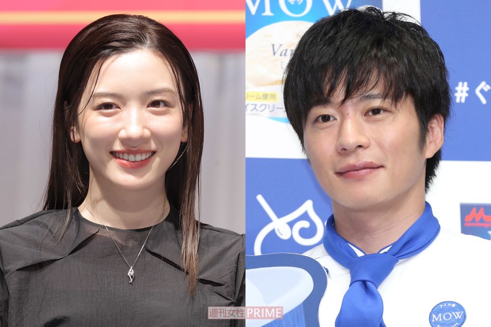 左・永野芽郁、右・田中圭