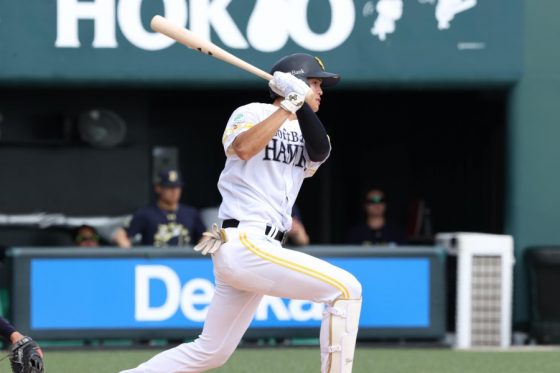 ソフトバンク・笹川吉康【写真：栗木一考】