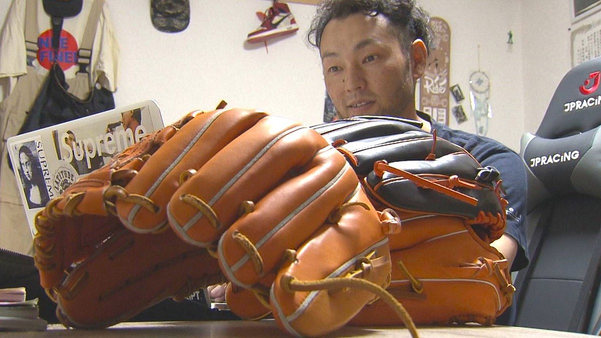 チ*ん様 木村拓也選手使用 茶色 レザー 野球グローブ チ*ん様 木村拓也