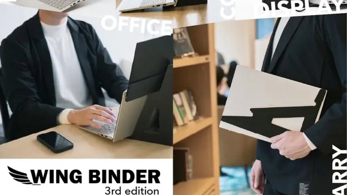 作業環境を縦に拡張！NEC、縦置きモニタースタンド「WING BINDER」第三