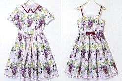 エミリーテンプルキュート初 ぶどう柄 ワンピース きらめくジューシーフルーツ 秋色ベルベットリボン Peachy ライブドアニュース