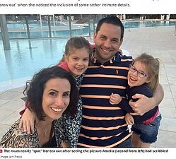 �ѥ�󥫥��㡼����󥰥ۡ��˽���2�����쥢��ꥢ�����꡼�󤵤�β�²���̿���2020ǯ������39�Ф��ä��ס�6�Ф�4�Ф�̼�Ȱ��˻��Ƥ�����Ρʲ����ϡ�The Daily Star��2024ǯ1��28���ա�Mum left in stitches as 6-year-old cheekily draws X-rated family portrait�ס�Image: Jam Press�ˡ٤Υ����꡼�󥷥�åȡ�