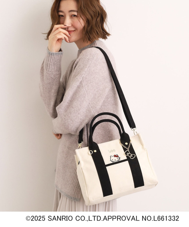 新品未使用】 万博 日本館 藻 ハローキティトートバッグL 黒 大阪関西