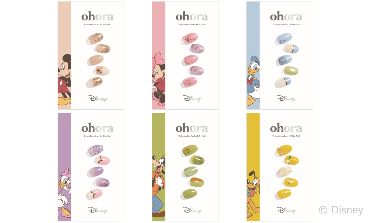 ohora ネイルシール Disneyコラボ セット 爽やかなパステルカラーの「ミッキー＆フレンズ 」モチーフ