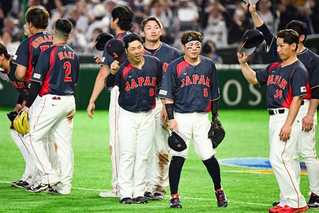台湾戦に勝利した侍ジャパン【写真：中戸川知世】