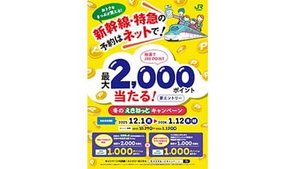 JR東日本がJRE POINTが抽選で当たるキャンペーン開催中