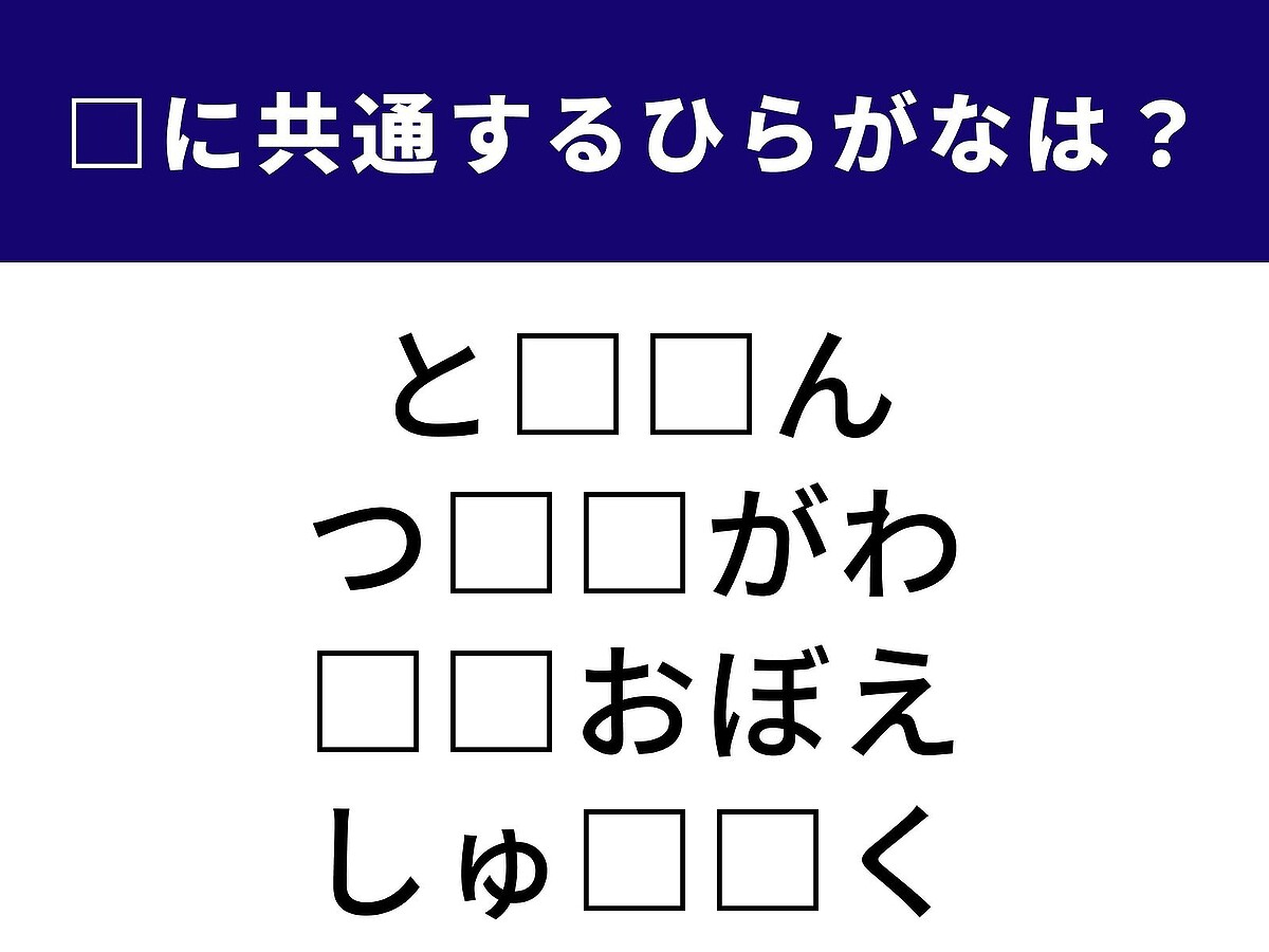  互いの主張をぶつけ合う真剣な話し合いから、音や映像を記録する作業まで。一見するとつながりのない4つのシチュエーションを完成させる、共通の「ひらがな2文字」を導き出してみましょう。 