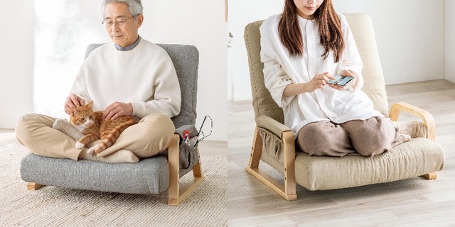 座面幅65cm!のびのびくつろげてあぐらもかける幅広座椅子