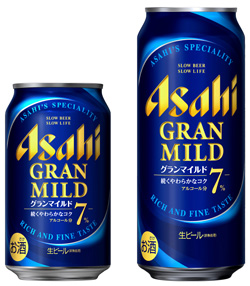 アサヒビールはゆっくり楽しめるアルコール7%のビール新商品「アサヒ グランマイルド」を2018年4月に発売する。
