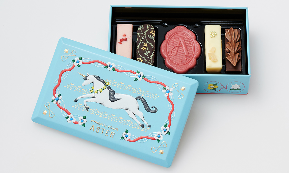 「りんごひめアステル」一角獣と花かんむりの出会いを表現した一缶