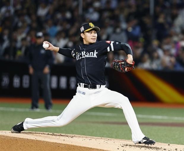 　台湾代表戦に先発したソフトバンク・徐若熙＝台北ドーム（共同）