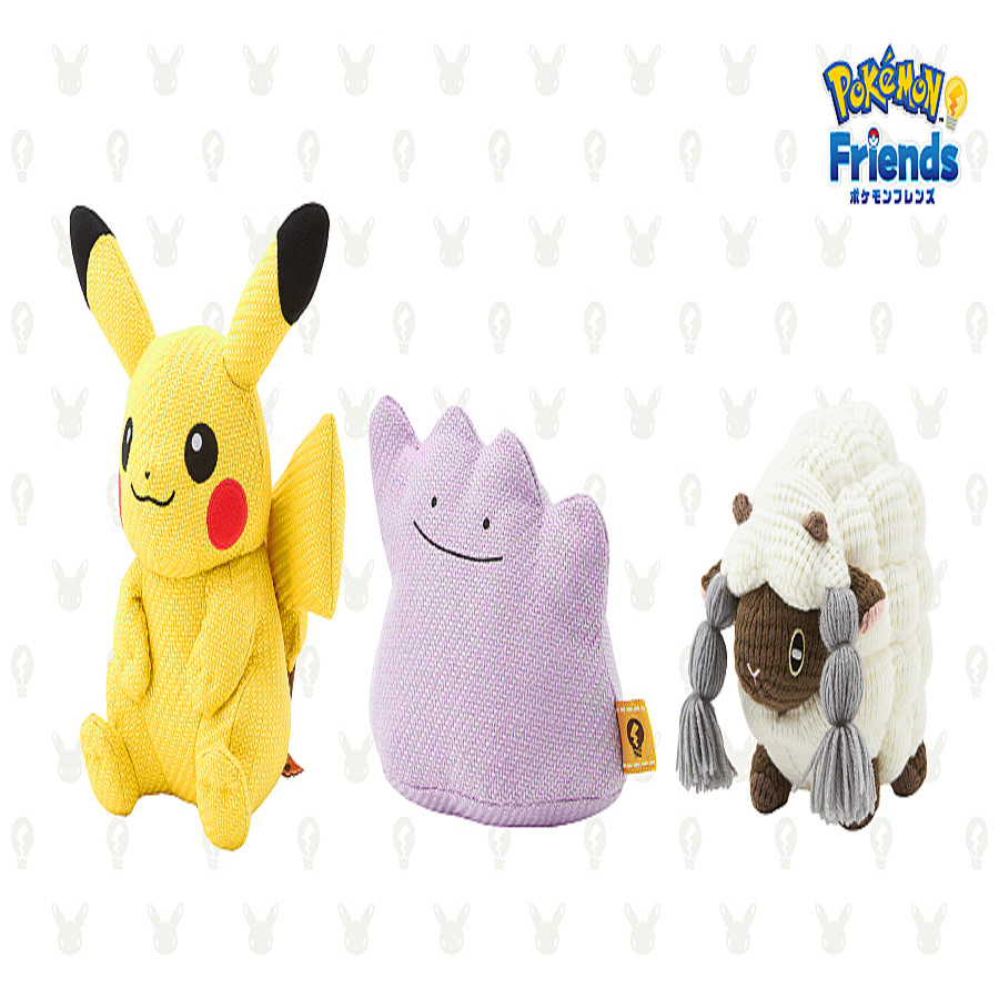 ポケモンフレンズ」からピカチュウ、メタモン、ウールーがぬいぐるみに