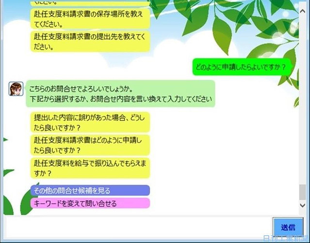 人事系チャットボット(イメージ)