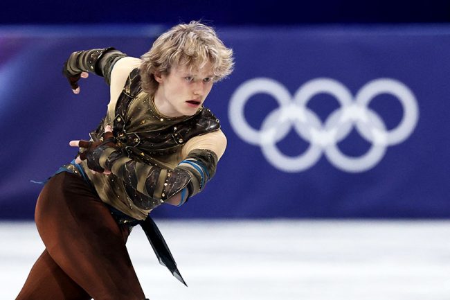 フィギュアスケート男子ショートプログラムに出場したイリア・マリニン【写真：ロイター】