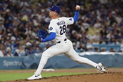 ナショナルズ戦に登板したドジャースのボビー・ミラー【写真：アフロ】