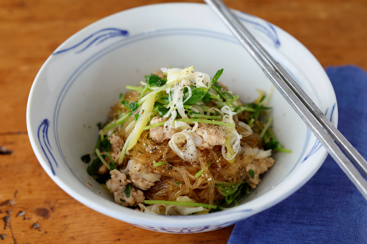 【春雨は戻さない】レンジ3分でしみしみ!やみつき濃厚『ねぎあえ麺風レンチン春雨』