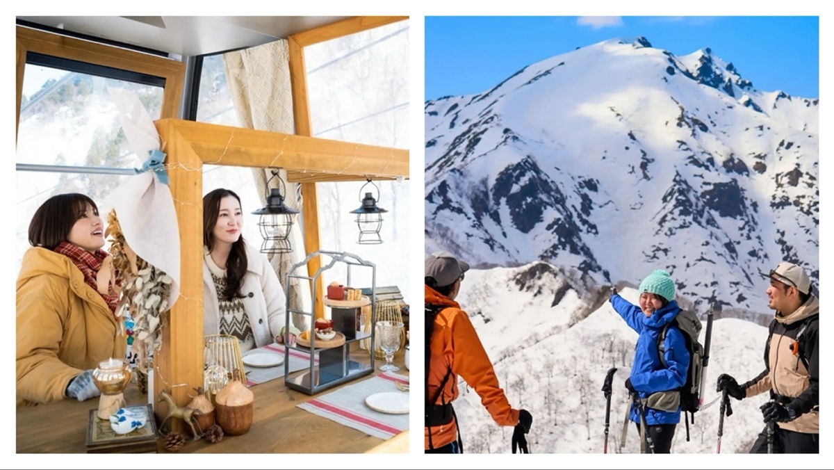 谷川岳の貸切ゴンドラで雪の“空中ピクニック”