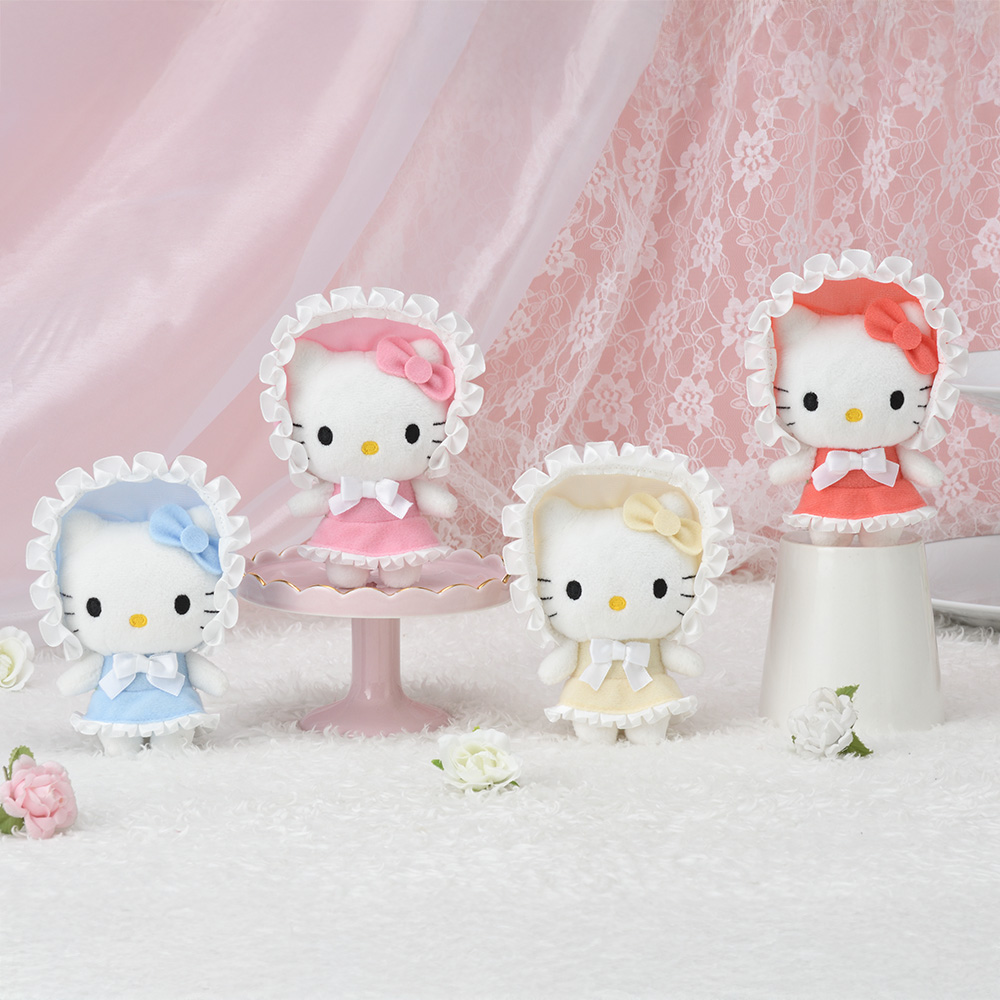 ハローキティ フリル ロリータ クマスーツ 50周年限定 マスコット サンリオ ハローキティ フリル ロリータ 50周年限定 マスコット ぬいぐるみ