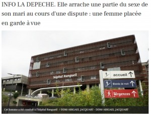 夫が搬送されたランゲイユ病院。夫の不倫疑惑によって引き起こされた喧嘩は、妻が夫の性器と耳の一部を引きちぎる事態に陥ったという(画像は『La Dépêche 2023年7月11日付「INFO LA DEPECHE. Elle arrache une partie du sexe de son mari au cours d'une dispute : une femme placée en garde à vue」(DDM/ ABIGAEL JACQUART)』のスクリーンショット)