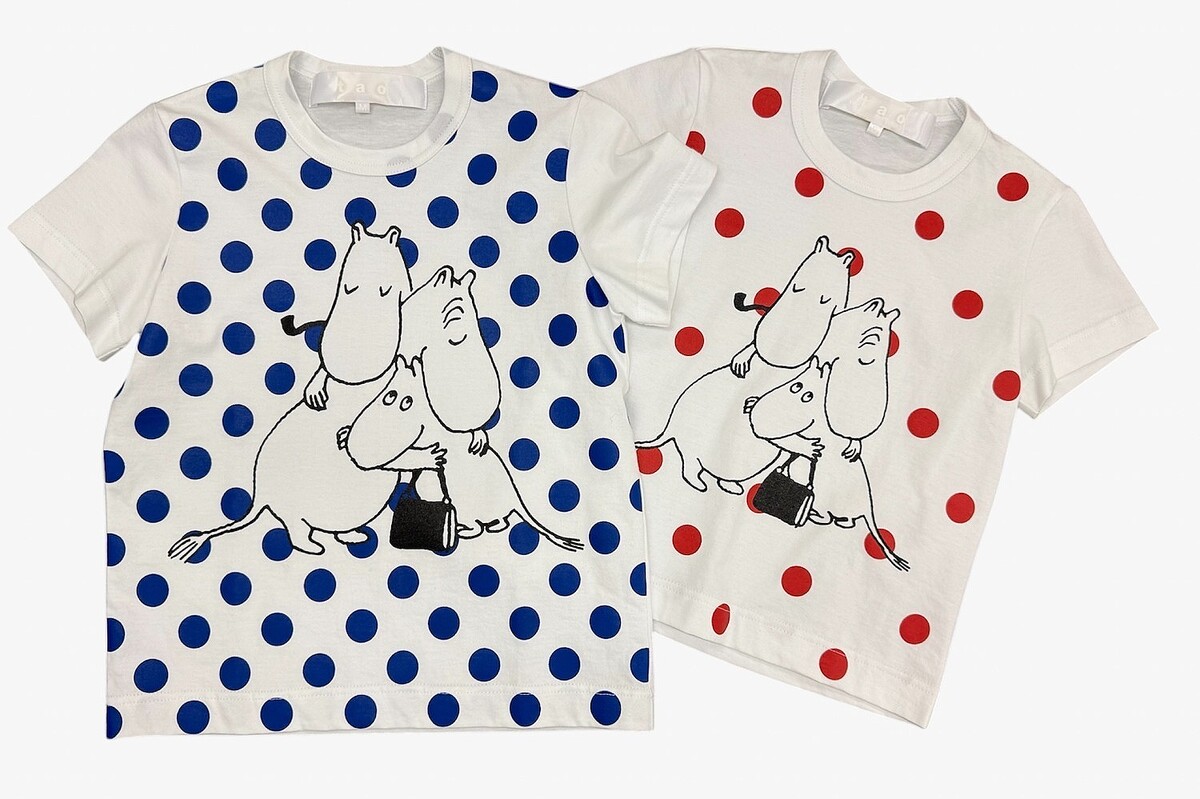 タオの水玉ワンピースやヴィンテージスカーフのスカート、ムーミンのドット柄キッズTシャツも